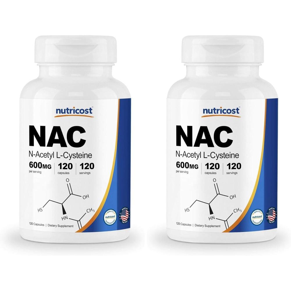 image:imageNutricost NAcetyl LCysteine NAC 600mg 180 Capsules NonGMO Gluten Free120 Count Pack of 2