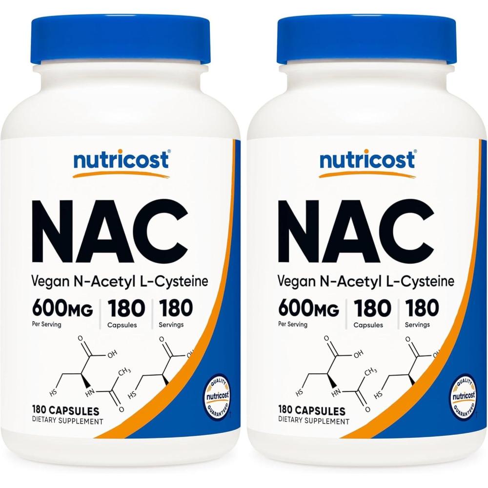 image:imageNutricost NAcetyl LCysteine NAC 600mg 180 Capsules NonGMO Gluten Free180 Count Pack of 2