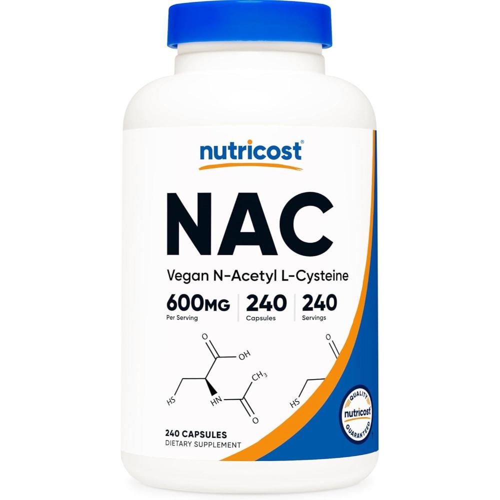 image:imageNutricost NAcetyl LCysteine NAC 600mg 180 Capsules NonGMO Gluten Free240 Count Pack of 1