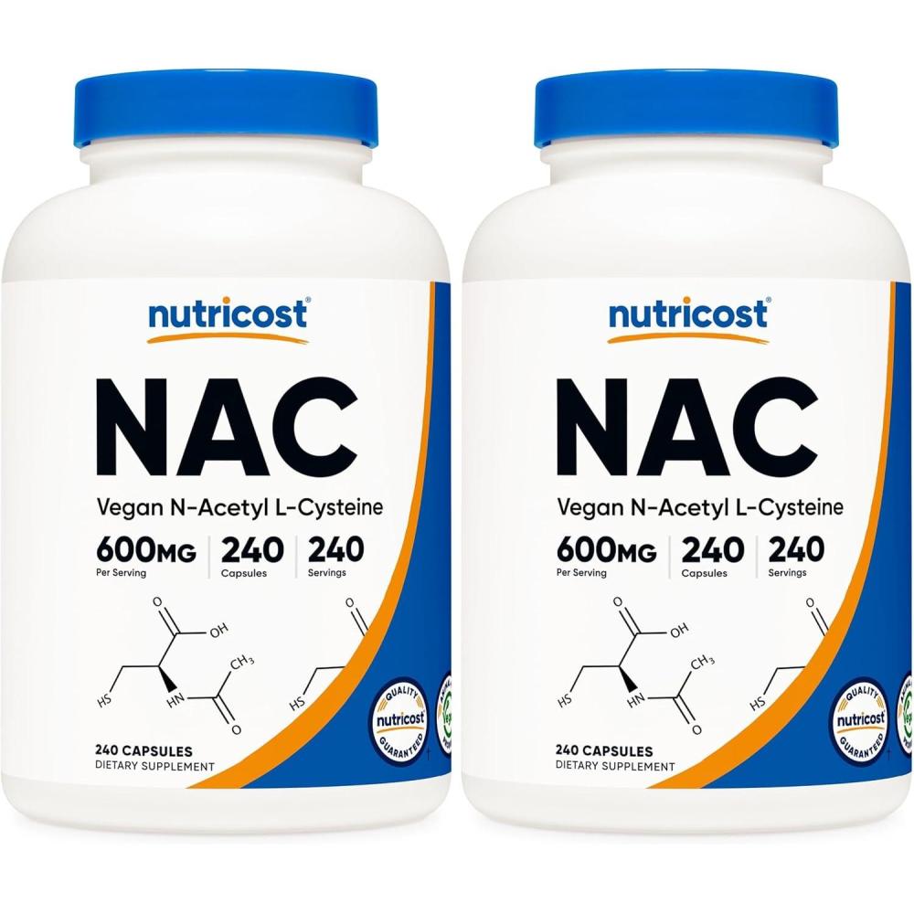 image:imageNutricost NAcetyl LCysteine NAC 600mg 180 Capsules  NonGMO Gluten Free240 Count Pack of 2