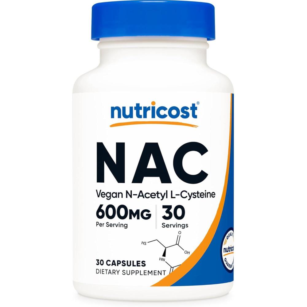 image:imageNutricost NAcetyl LCysteine NAC 600mg 180 Capsules  NonGMO Gluten Free30 Count Pack of 1