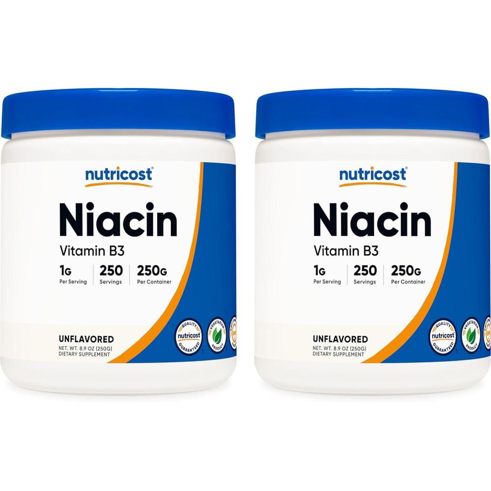 image:imageNutricost Niacin Vitamin B3 Powder 250 Grams 1G Per Serving Vitamin B3 Niacin Powder May Cause Flush882 Ounce Pack of 2