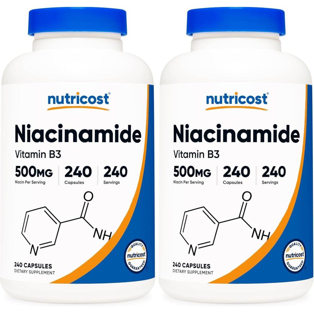 image:imageNutricost Niacinamide Vitamin B3 500mg 240 Capsules NonGMO Gluten Free Flush Free Vitamin B3240 Count Pack of 2