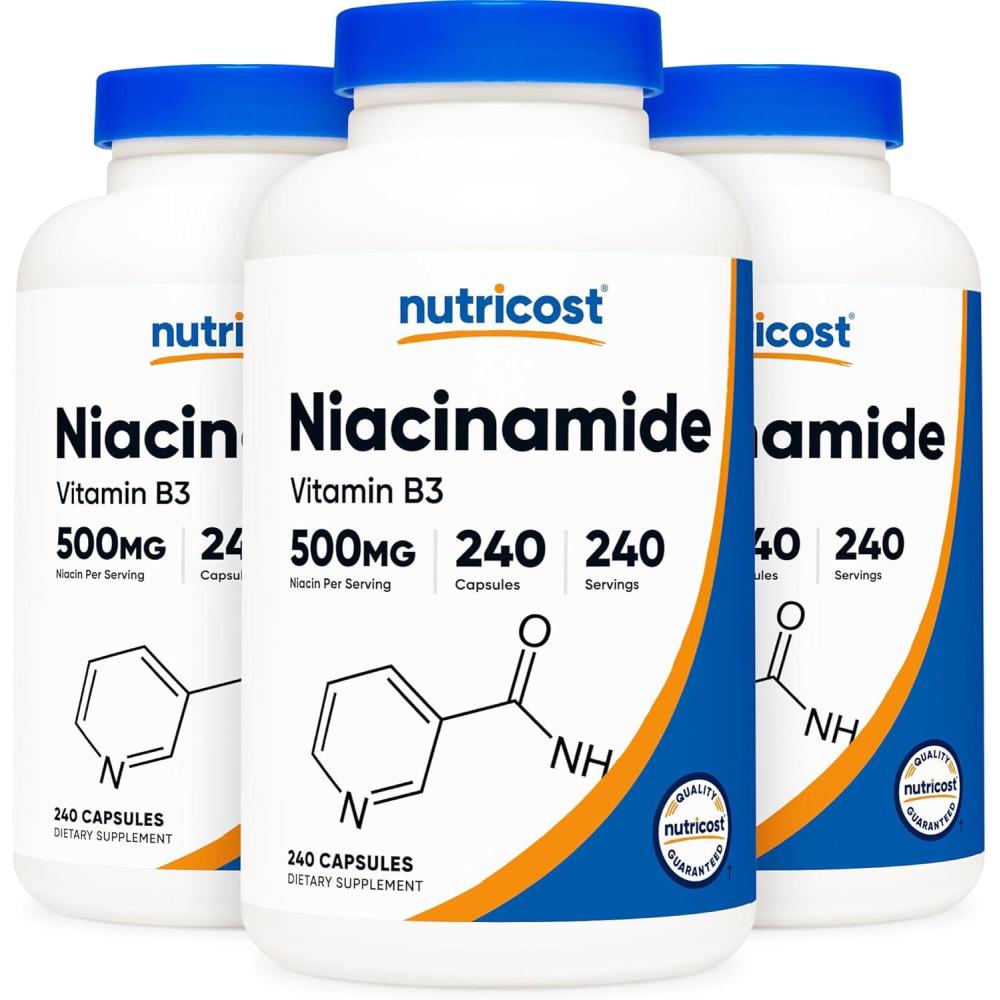 image:imageNutricost Niacinamide Vitamin B3 500mg 240 Capsules NonGMO Gluten Free Flush Free Vitamin B3240 Count Pack of 3