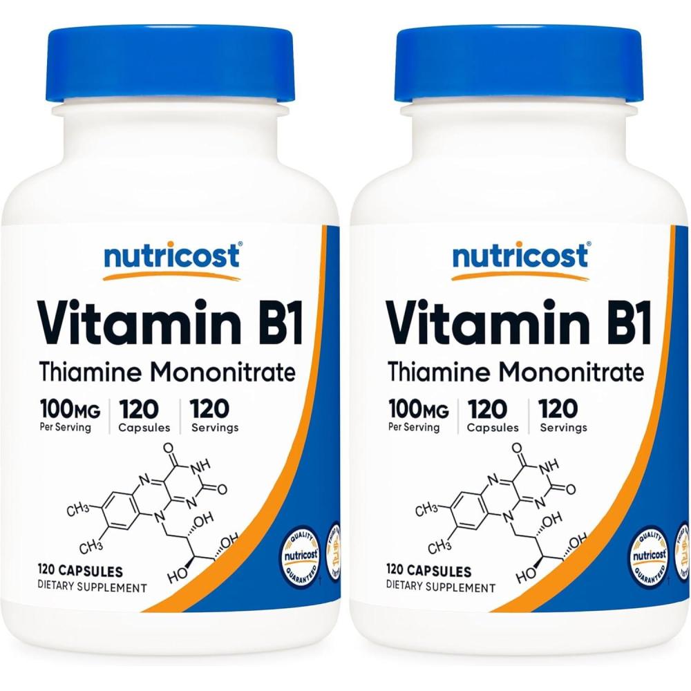 image:imageNutricost Vitamin B1 Thiamine 100mg 120 Capsules Gluten Free and NonGMO120 Count Pack of 2