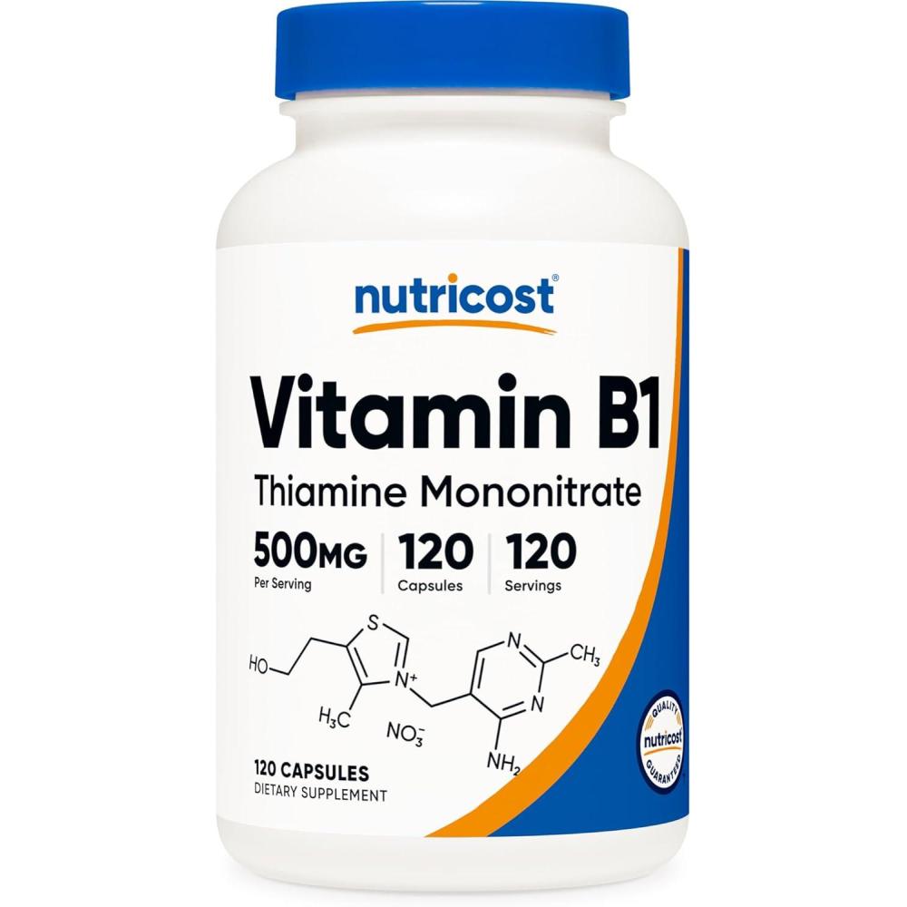 image:imageNutricost Vitamin B1 Thiamine 500mg 120 Capsules120 Count Pack of 1