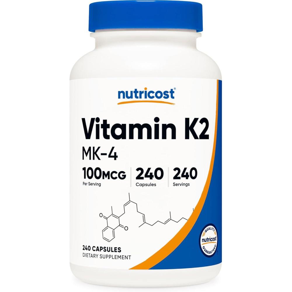 image:imageNutricost Vitamin K2 MK4 240 Capsules 100mcg Gluten Free and NonGMO240 Count Pack of 1