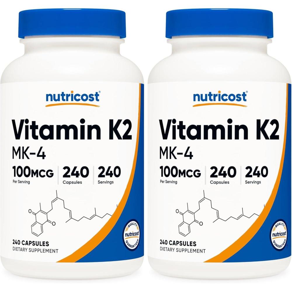 image:imageNutricost Vitamin K2 MK4 240 Capsules 100mcg Gluten Free and NonGMO240 Count Pack of 2