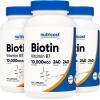 image:imageNutricost Biotin Vitamin B7 10000mcg 10mg Vitamin Supplement 240 Capsules  Vegetarian Gluten Free Quick Release NonGMO240 Capsules 3 Bottles