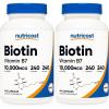 image:imageNutricost Biotin Vitamin B7 10000mcg 10mg Vitamin Supplement 240 Capsules  Vegetarian Gluten Free Quick Release NonGMO240 Capsules Pack of 2