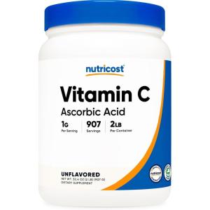 Nutricost Ascorbic Acid Powder (Vitamin C) 2 LBS – Gluten Free, Non-GMO(32 Ounce (Pack of 1))