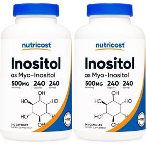 Nutricost Inositol Capsules 500mg, 240 Capsules – Veggie Capsules, Non-GMO, Gluten Free (Myo-Inositol)(240 Count (Pack of 2))