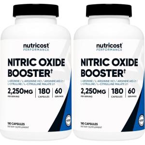 Nutricost Nitric Oxide Booster 2250mg, 180 Capsules – 750mg Per Casule, 60 Servings – Gluten Free and Non-GMO(180 Count (Pack of 2))