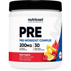Nutricost Pre-Workout Complex Powder (30 Servings, Blue Raspberry) – Pre-Workout Supplement with Beta-Alanine, Taurine & Amino Acids(Fruit Punch)