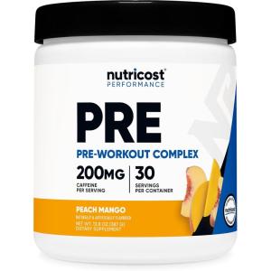 Nutricost Pre-Workout Complex Powder (30 Servings, Blue Raspberry) – Pre-Workout Supplement with Beta-Alanine, Taurine & Amino Acids(Peach Mango)