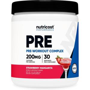 Nutricost Pre-Workout Complex Powder (30 Servings, Blue Raspberry) – Pre-Workout Supplement with Beta-Alanine, Taurine & Amino Acids(Strawberry)