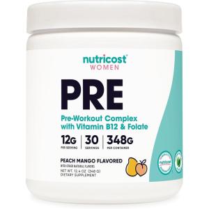 Nutricost Pre-Workout Powder for Women, Peach Mango, 30 Servings(Peach Mango)
