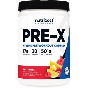Nutricost Pre-X Xtreme Pre-Workout Complex Powder, Grape, 60 Servings, Vegetarian, Non-GMO and Gluten Free(Fruit Punch)