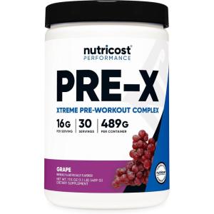 Nutricost Pre-X Xtreme PreWorkout Powder Complex, Peach Mango, 60 Servings, Vegetarian, Non-GMO and Gluten Free(Grape)