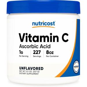 Nutricost Pure Ascorbic Acid Powder (Vitamin C) 1LB(8.01 Ounce (Pack of 1))