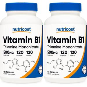 Nutricost Vitamin B1 (Thiamine) 500mg, 120 Capsules(120 Count (Pack of 2))