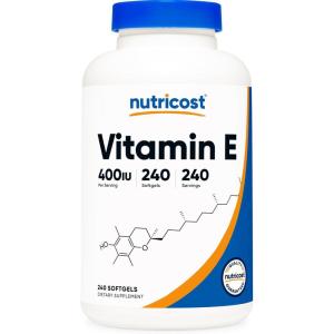 Nutricost Vitamin E 400 IU, 240 Softgel Capsules – Gluten Free, Non-GMO(1 Bottle (240 Count))