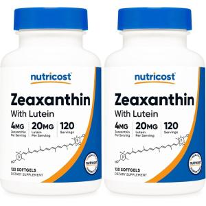 Nutricost Zeaxanthin with Lutein 20mg, 120 Softgels – Potent, Non-GMO, Gluten Free(120 Count (Pack of 2))