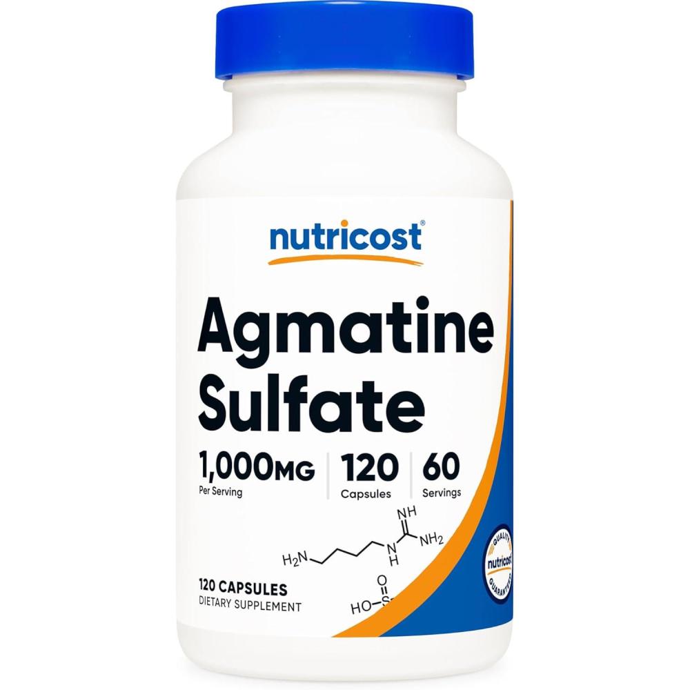 image:imageNutricost Agmatine Sulfate 1000mg 120 Capsules Gluten Free Non GMO 500mg Per Capsule120 Count Pack of 1