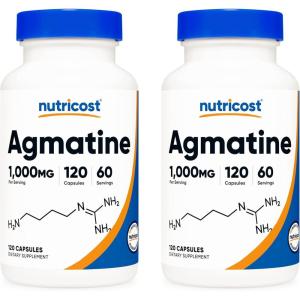 Nutricost Agmatine Sulfate 1000mg, 120 Capsules – Gluten Free, Non GMO, 500mg Per Capsule(2 Count (Pack of 120))