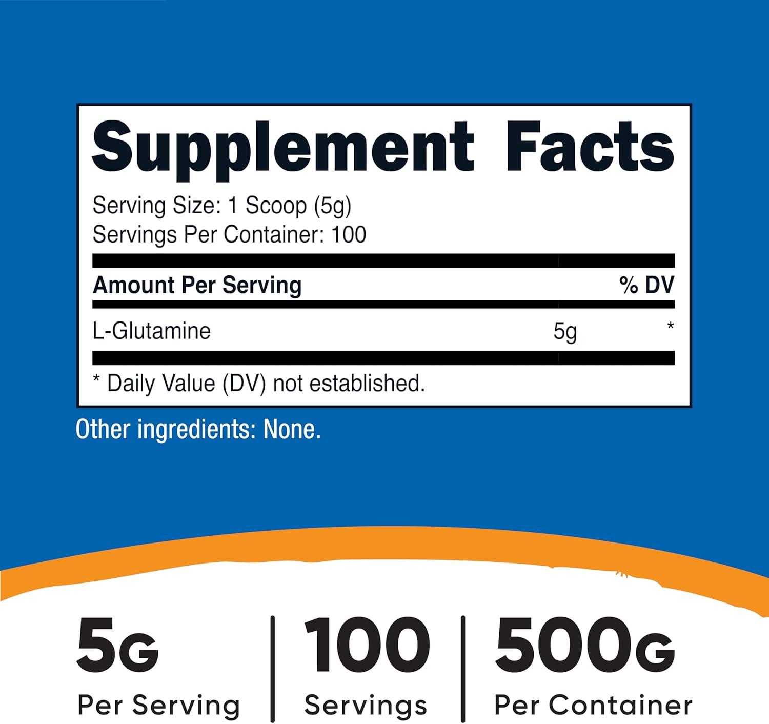 image:imageNutricost LGlutamine Powder 500 Grams Unflavored Gluten Free amp NonGMO 100 Servings11 Pound Pack of 1