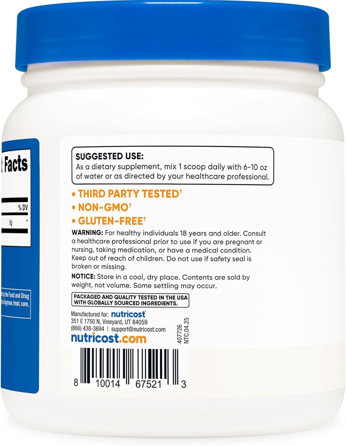 image:imageNutricost LGlutamine Powder 500 Grams Unflavored Gluten Free amp NonGMO 100 Servings11 Pound Pack of 1