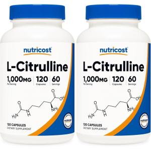 Nutricost L-Citrulline 1500mg, 180 Capsules – 750mg Per Capsule, Gluten Free, Non-GMO, Packaging May Vary(120 Count (Pack of 2))