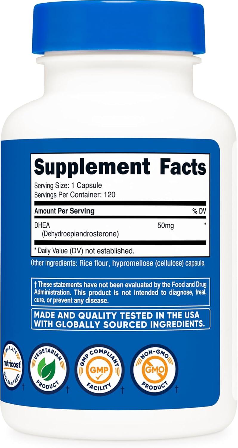 image:imageNutricost DHEA 50mg 120 Capsules Gluten Free Soy Free NonGMO Supplement120 Count Pack of 1