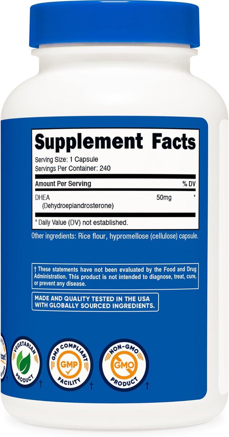 image:imageNutricost DHEA 50mg 120 Capsules Gluten Free Soy Free NonGMO Supplement240 Count Pack of 1