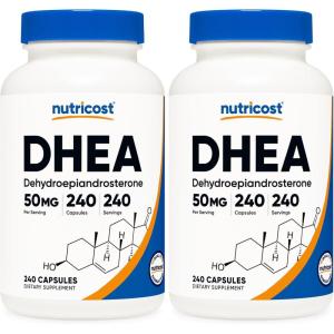 Nutricost DHEA 50mg, 120 Capsules – Gluten Free, Soy Free, Non-GMO, Supplement(240 Count (Pack of 2))