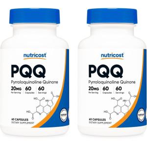 Nutricost PQQ (Pyrroloquinoline Quinone) 20mg, 30 Capsules – Vegetarian Capsules, Non-GMO, Gluten Free(1 Count (Pack of 120))